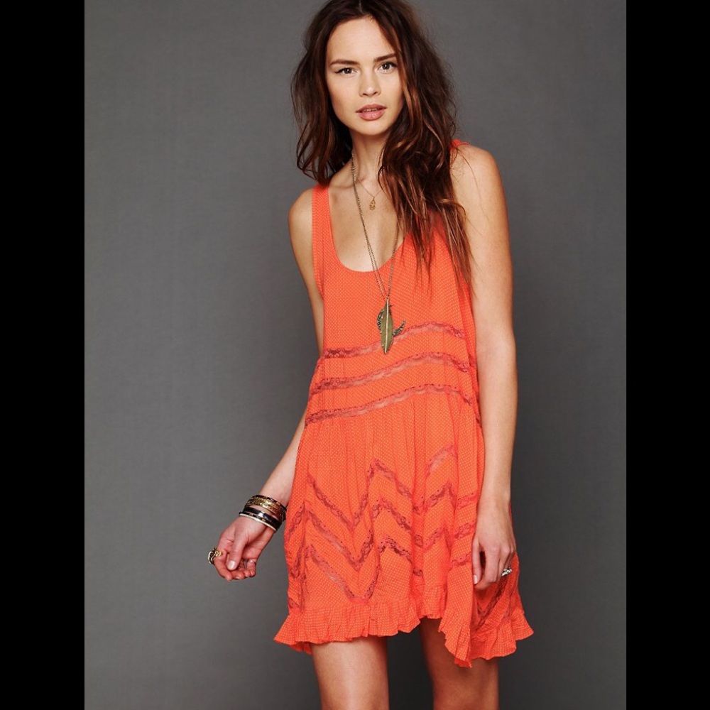 Free People Voile and Lace Trapeze Slip Dress